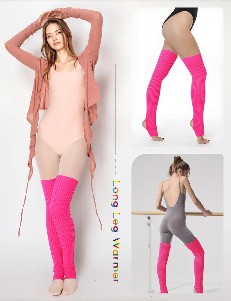 v28 Long Leg Warmer, Women’s Men 80s Party Ribbed Knit Dance Sports - Image 3